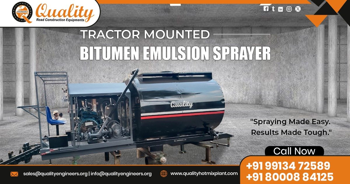 Tractor Mounted Bitumen Emulsion Sprayer in Gujarat