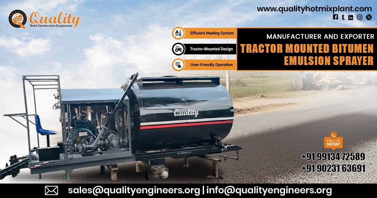 Tractor Mounted Bitumen Emulsion Sprayer in Bihar