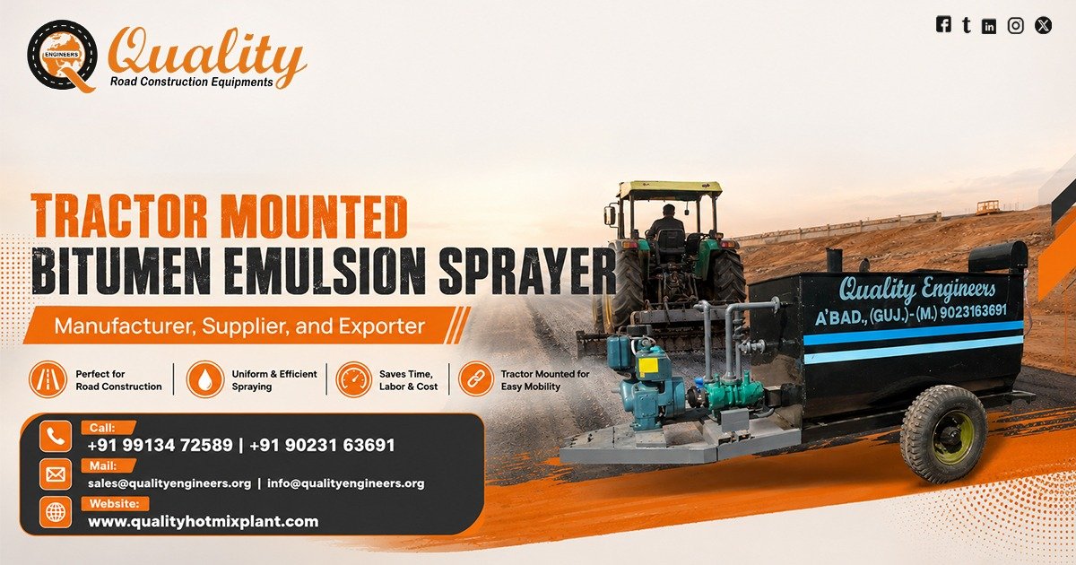 Tractor Mounted Bitumen Emulsion Sprayer in West Bengal