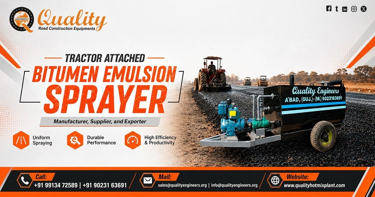 Tractor Attached Bitumen Emulsion Sprayer in Telangana